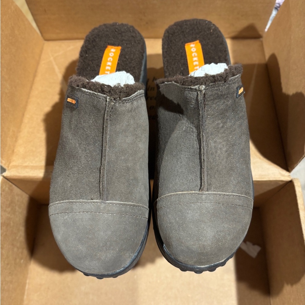 🆕 Rocket Dog ‘Fran’ Brown Nubuck W/ Faux Shearling Clogs 8.5 - Picture 8 of 14